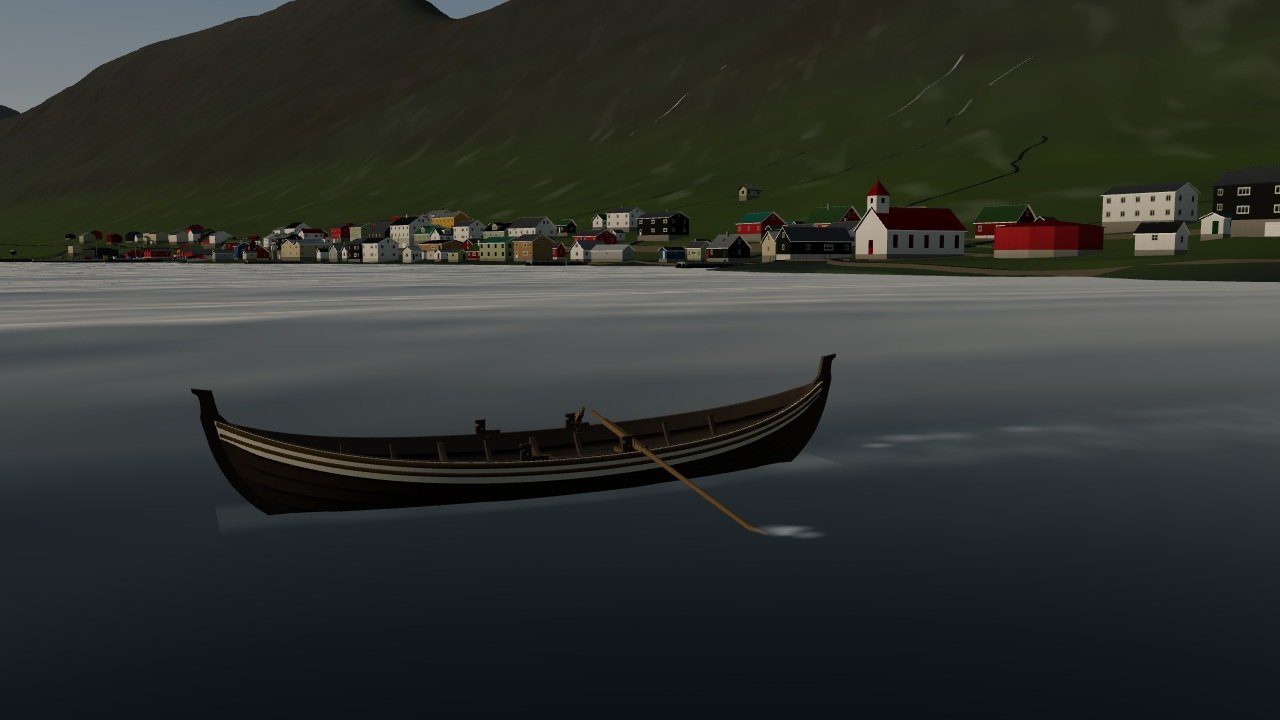 Róðrarbátur úti fyri Hvannasundi.